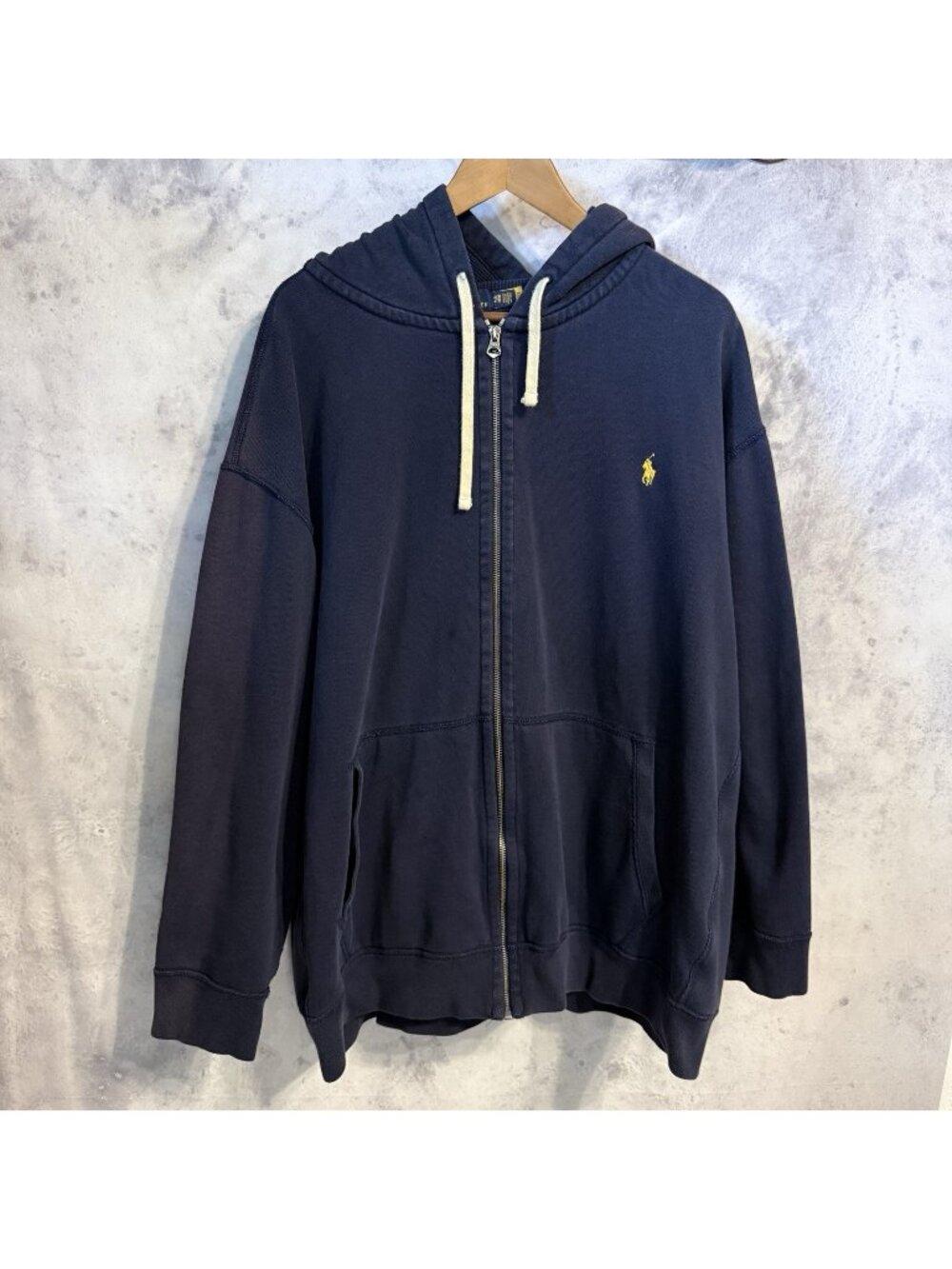 Polo Ralph Lauren Hoodie Mens Full Zip Sweatshirt Navy Blue Size 4XB Big